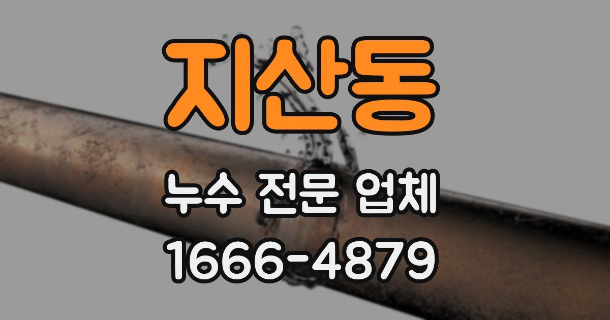 지산동 누수 전문 업체