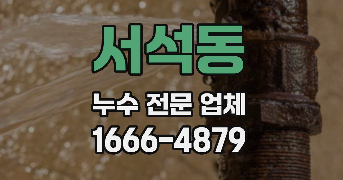 서석동 누수 전문 업체