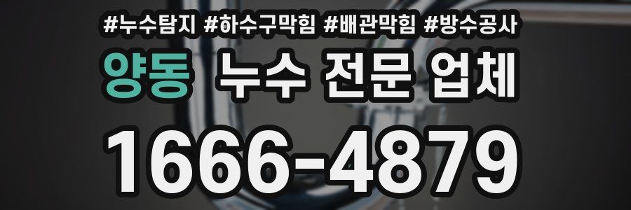 양동 누수 전문 업체