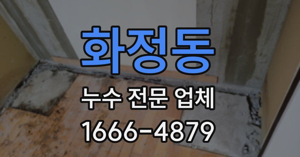 화정동 누수 전문 업체
