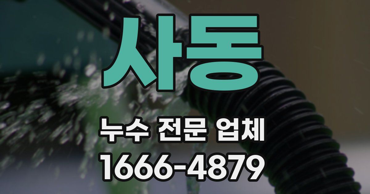 사동 누수 전문 업체