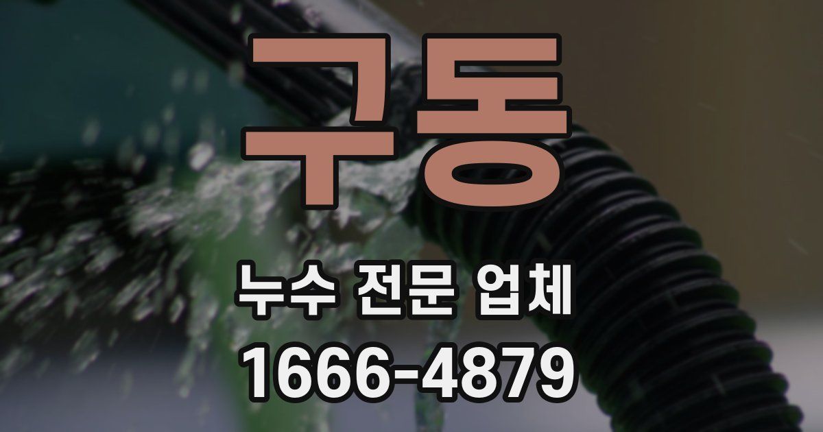 구동 누수 전문 업체