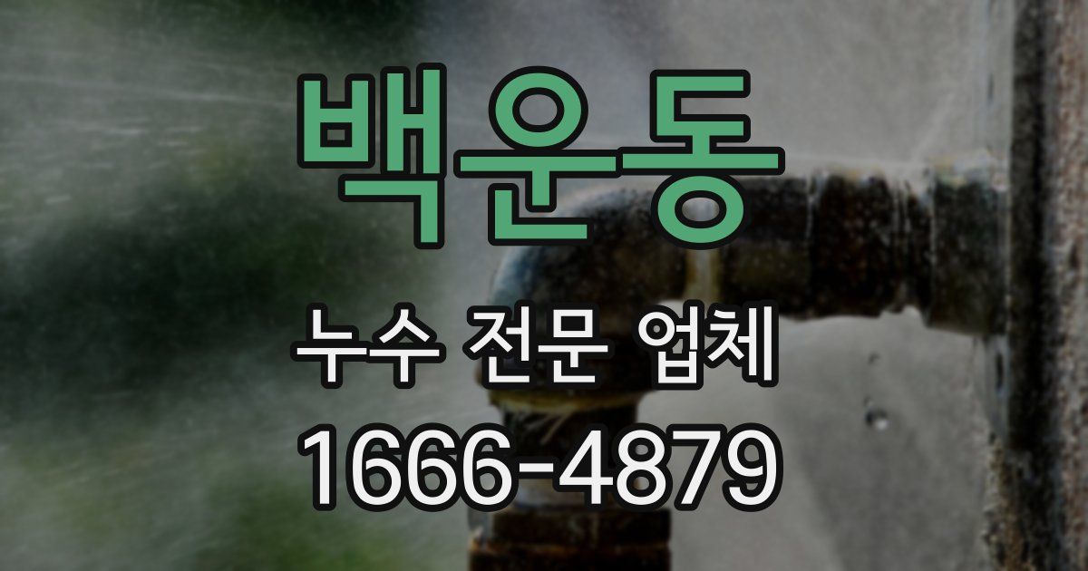백운동 누수 전문 업체