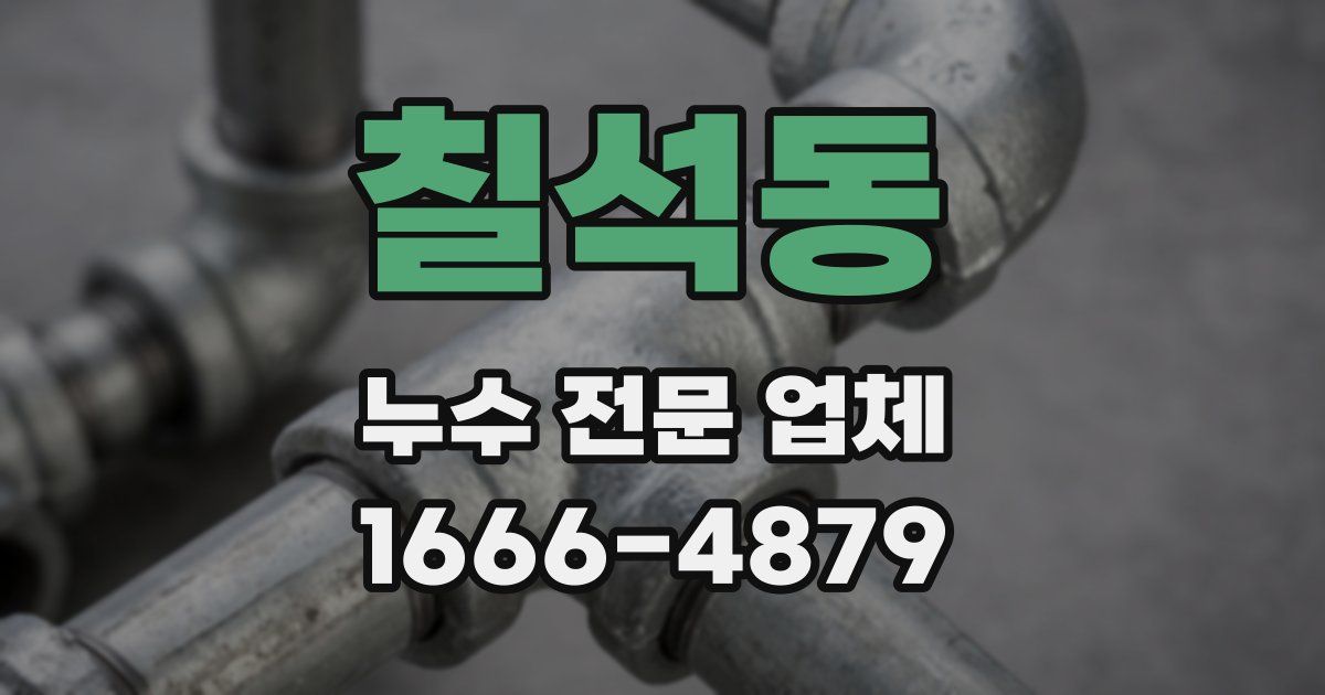 칠석동 누수 전문 업체