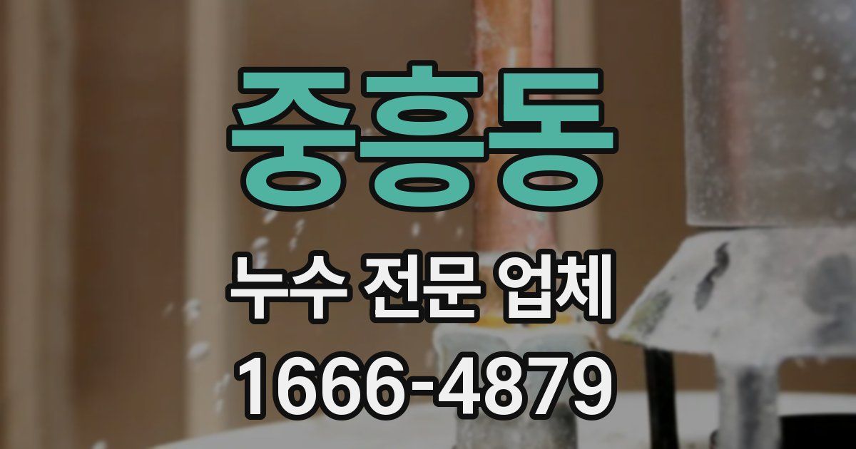중흥동 누수 전문 업체