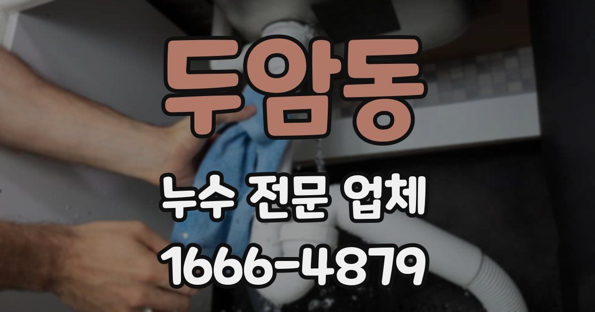 두암동 누수 전문 업체