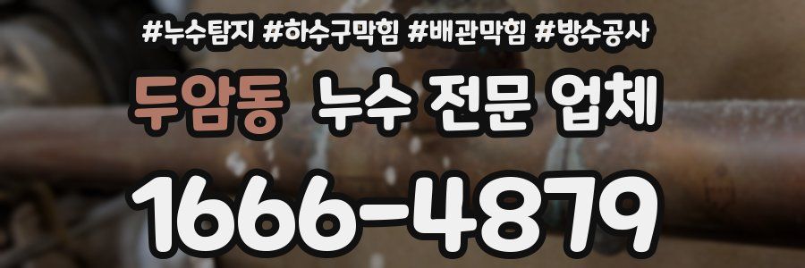 두암동 누수 전문 업체