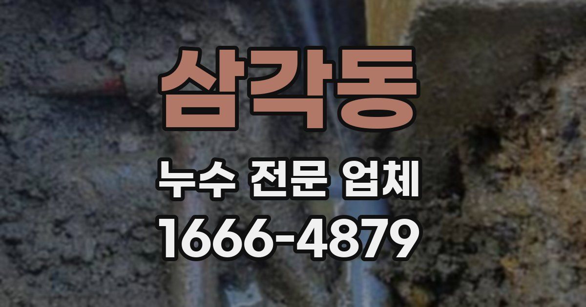 삼각동 누수 전문 업체
