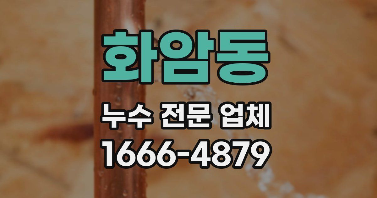 화암동 누수 전문 업체