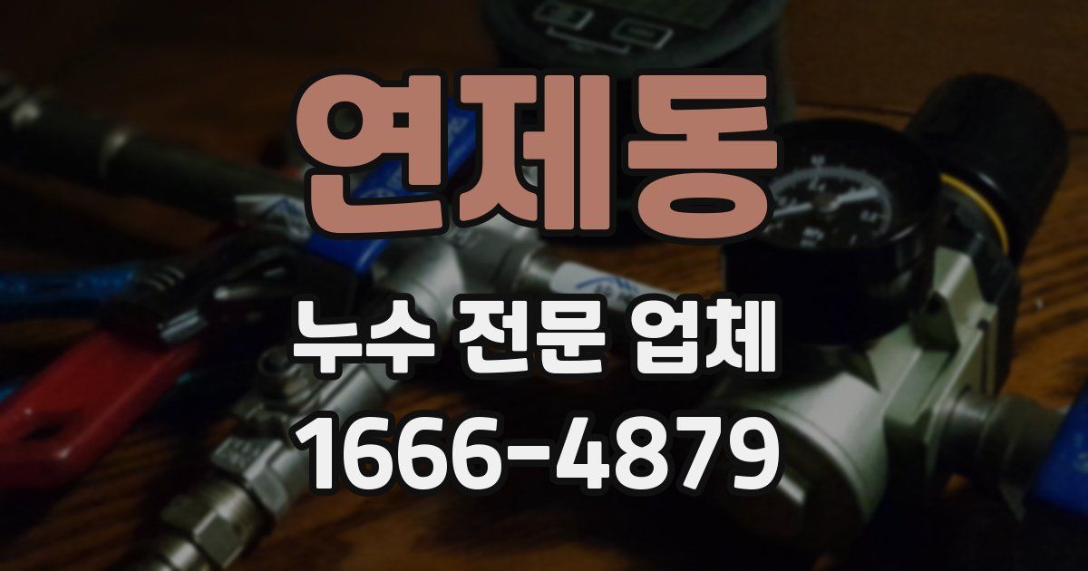 연제동 누수 전문 업체