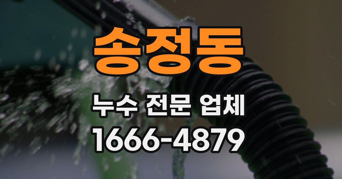 송정동 누수 전문 업체