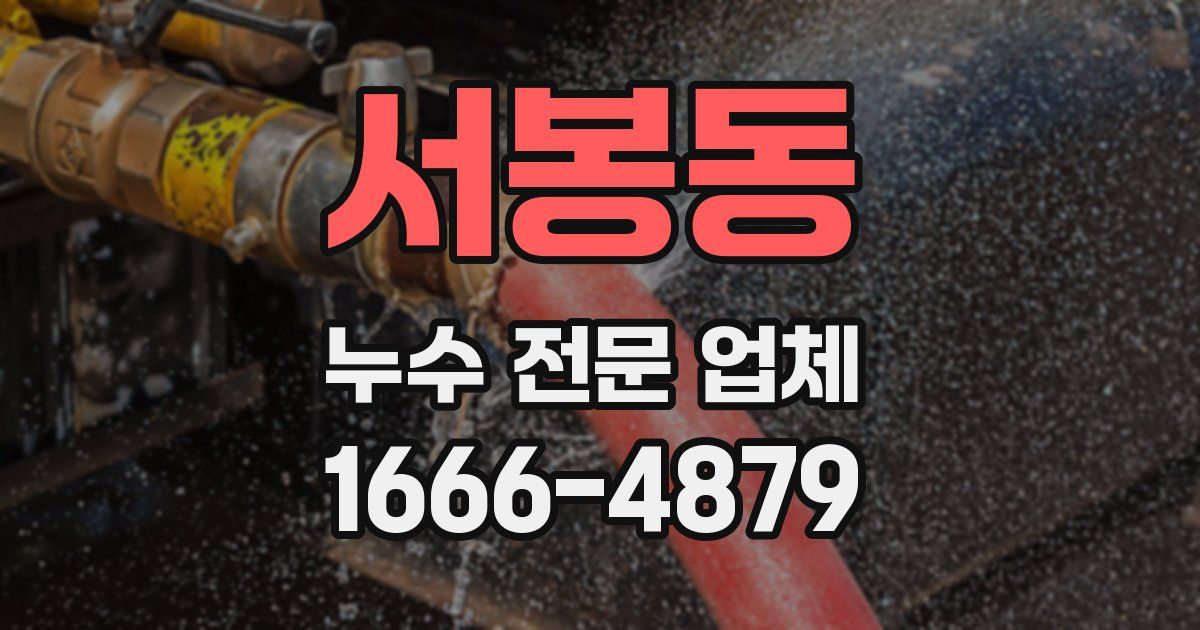 서봉동 누수 전문 업체