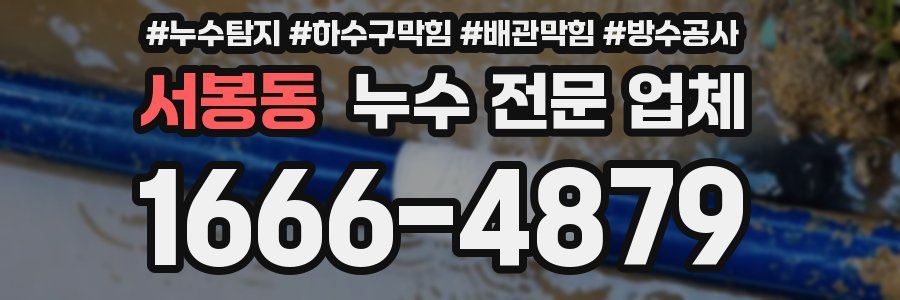 서봉동 누수 전문 업체