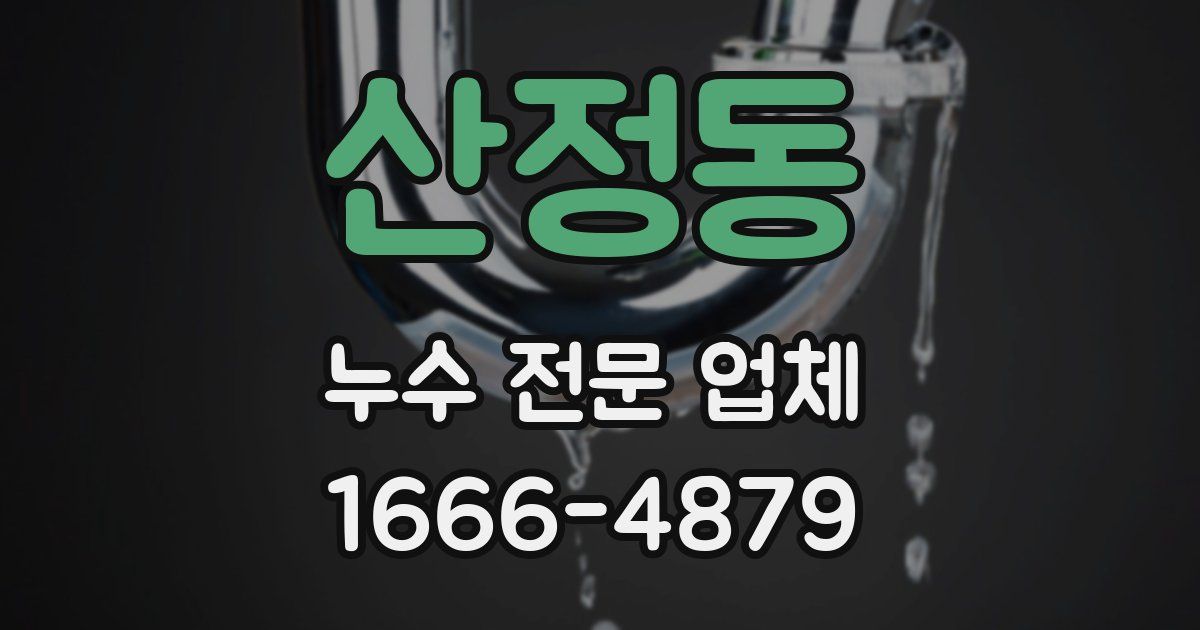 산정동 누수 전문 업체