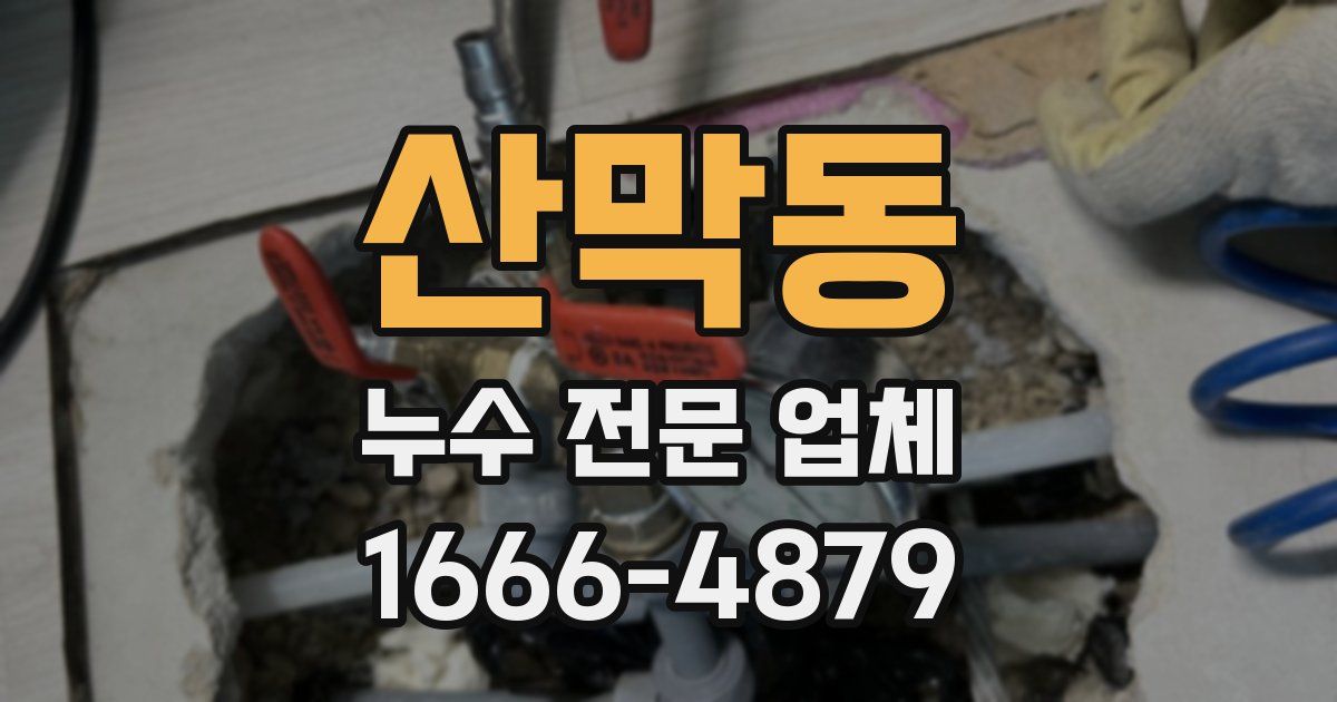 산막동 누수 전문 업체