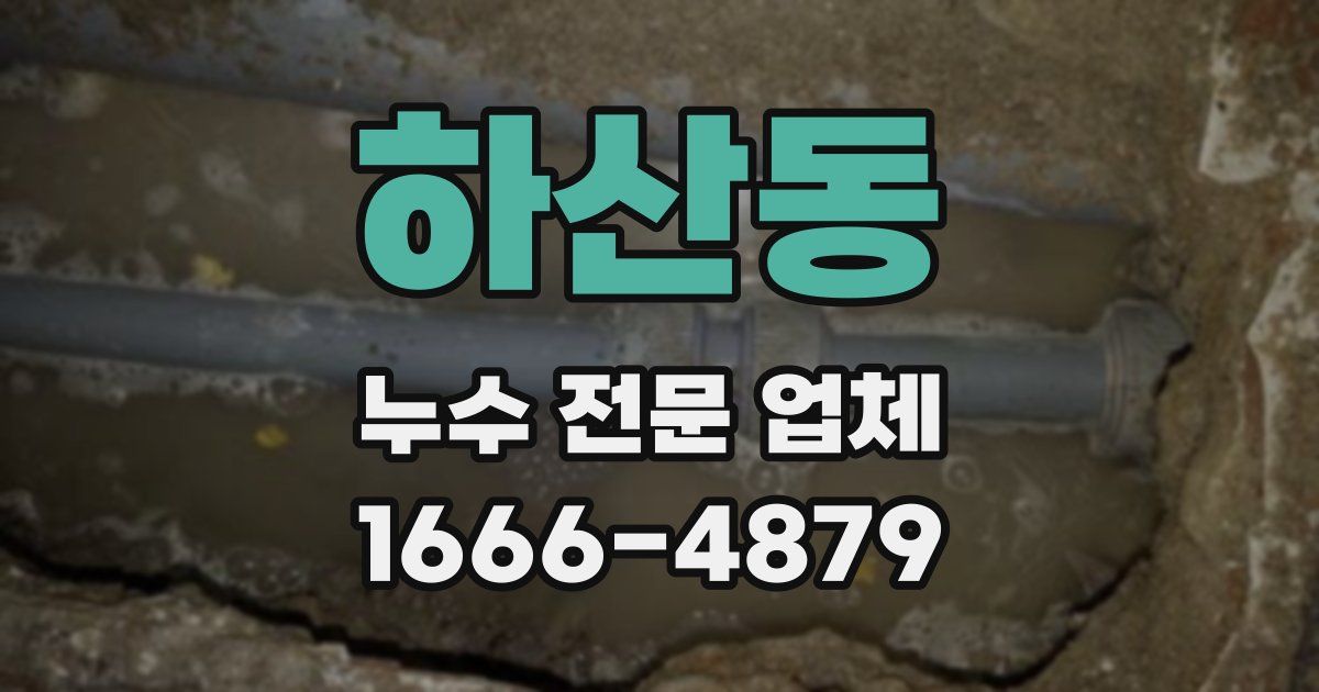 하산동 누수 전문 업체