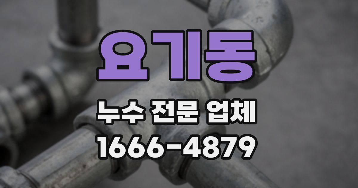 요기동 누수 전문 업체
