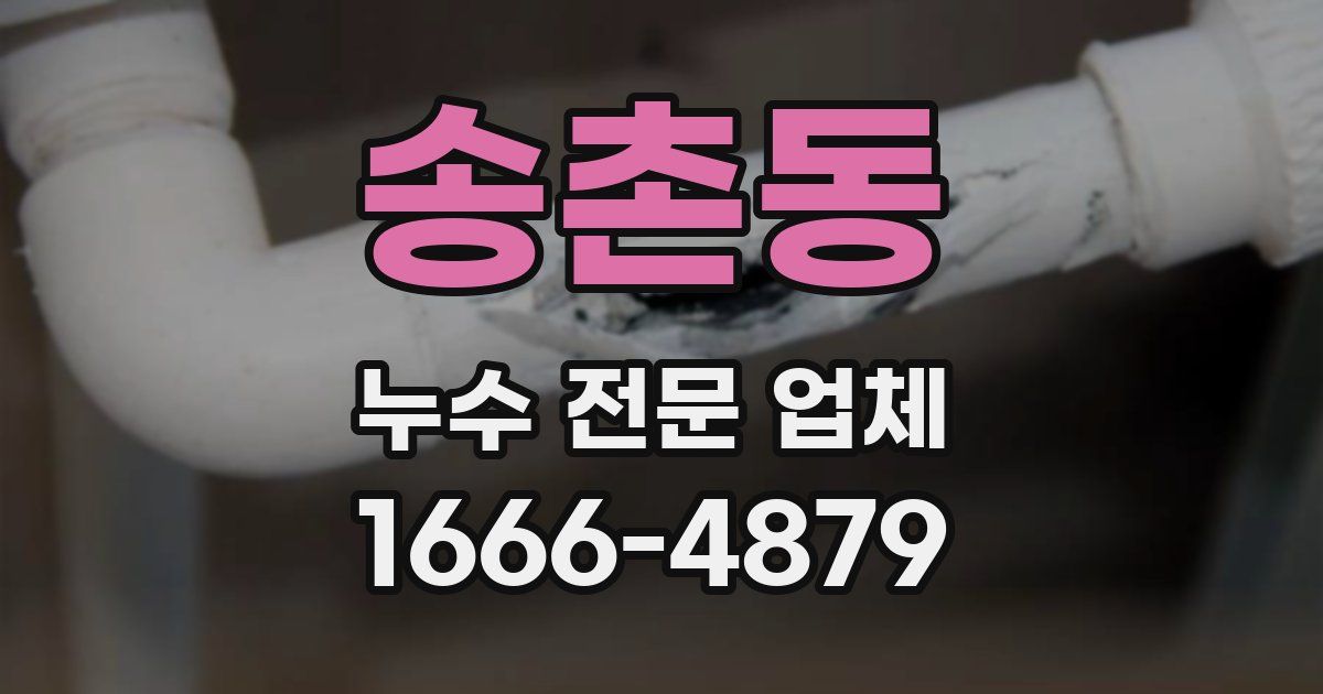 송촌동 누수 전문 업체