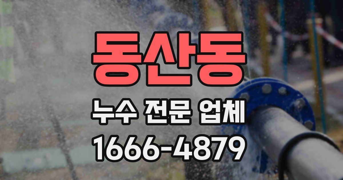 동산동 누수 전문 업체