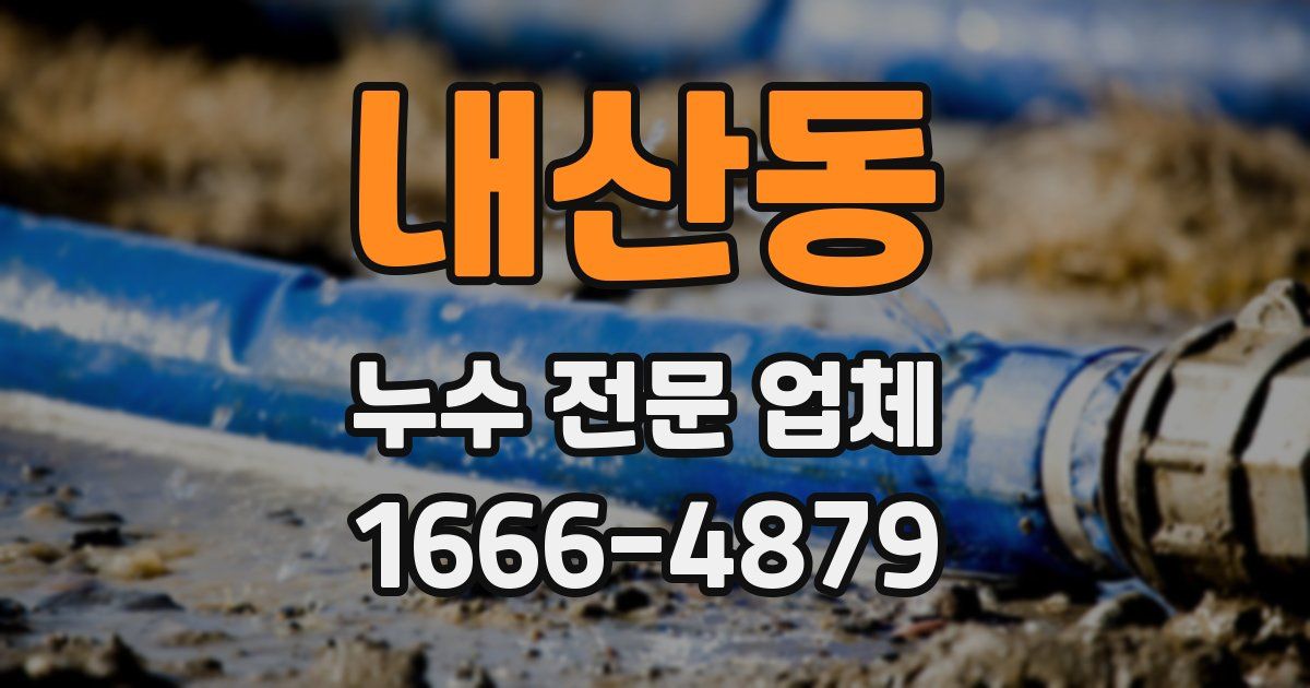 내산동 누수 전문 업체