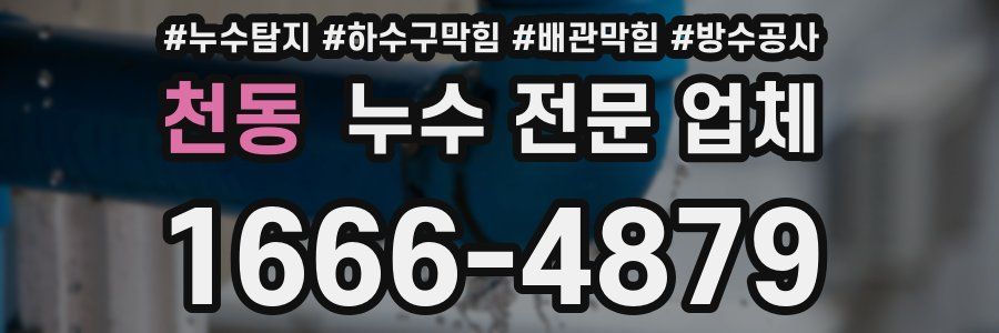 천동 누수 전문 업체