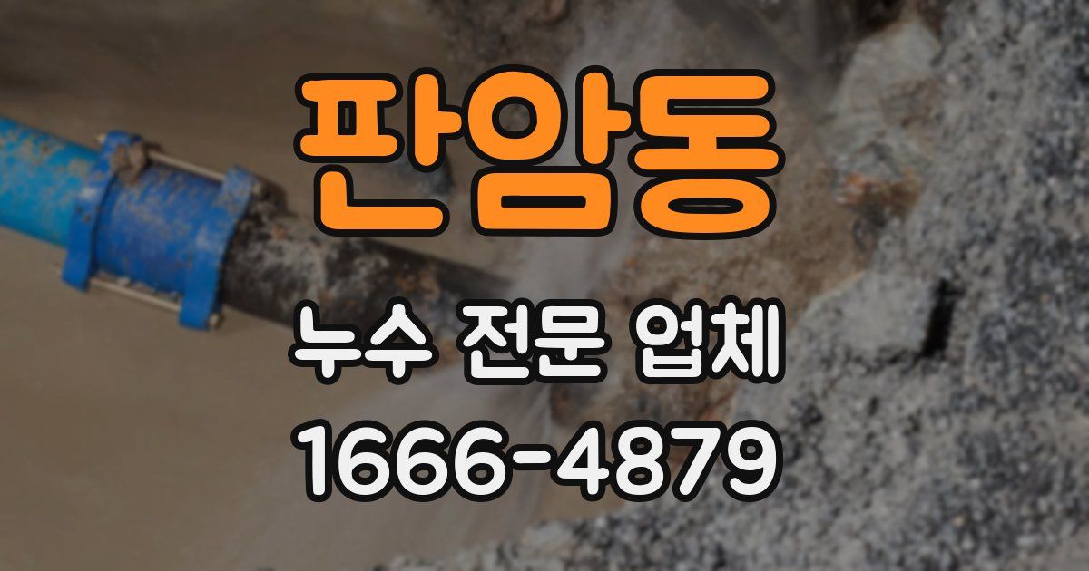 판암동 누수 전문 업체