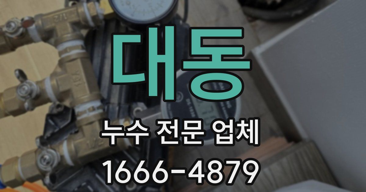 대동 누수 전문 업체