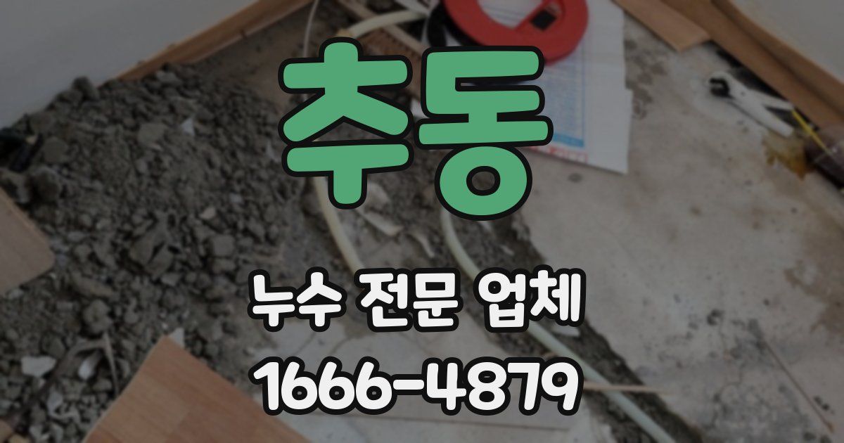 추동 누수 전문 업체