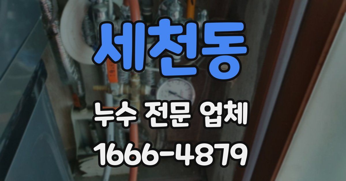 세천동 누수 전문 업체