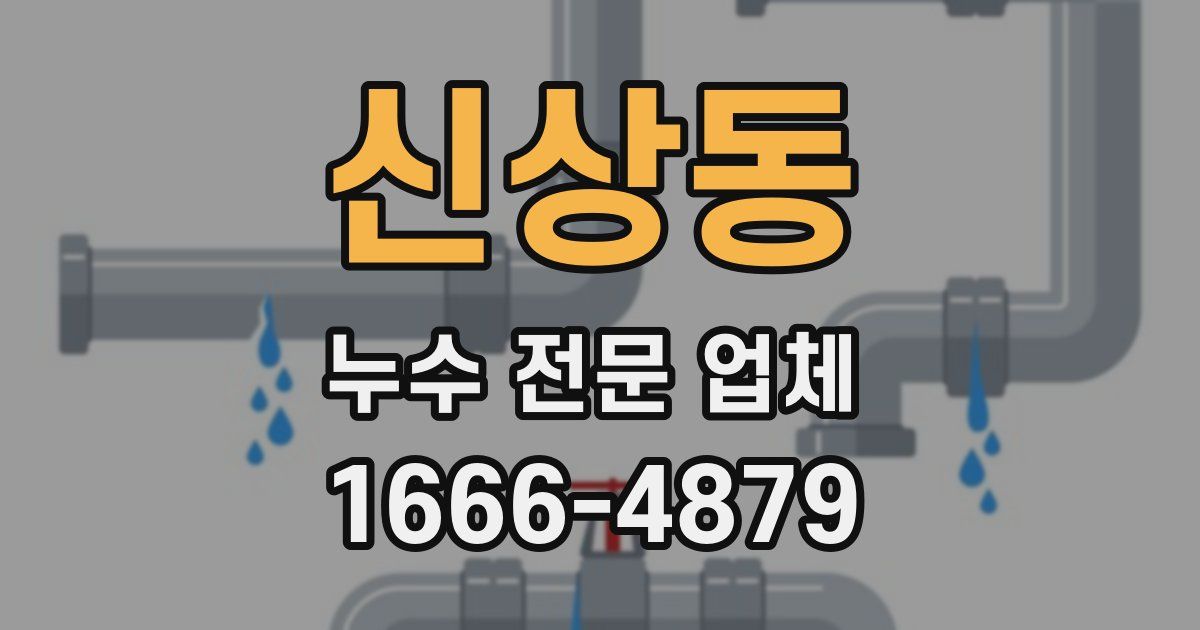 신상동 누수 전문 업체