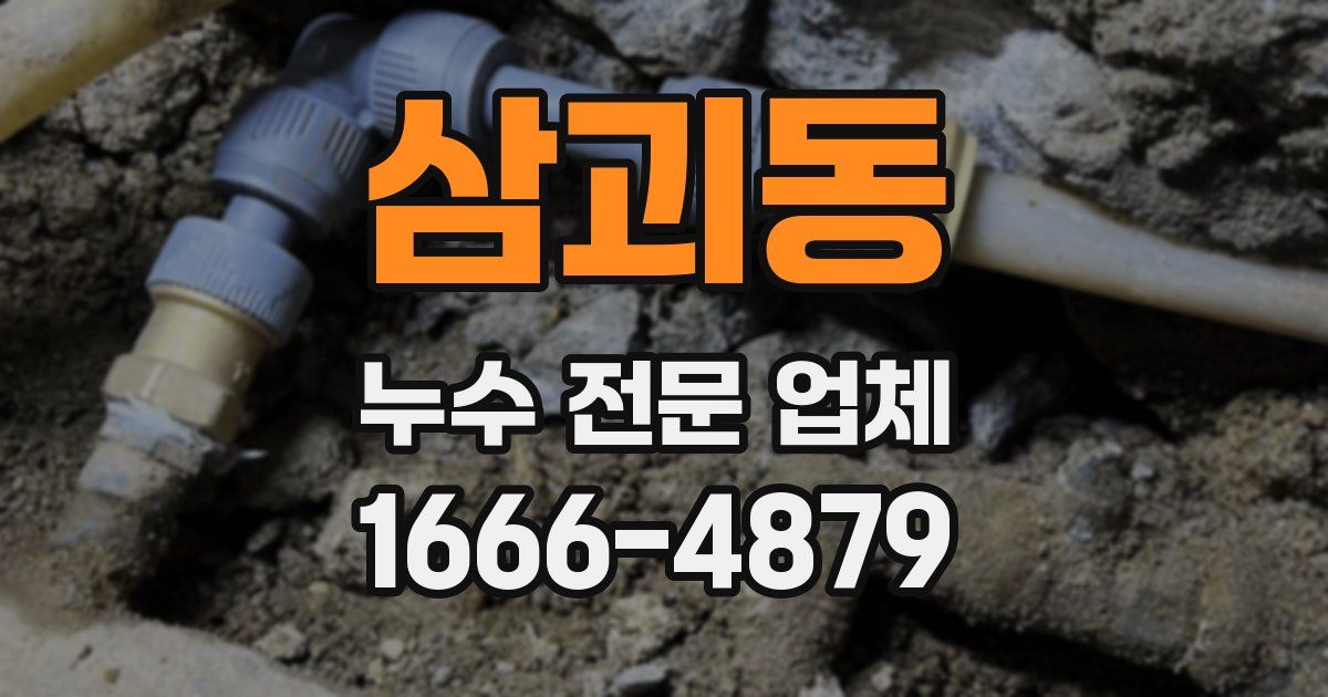 삼괴동 누수 전문 업체