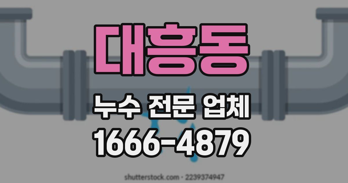 대흥동 누수 전문 업체