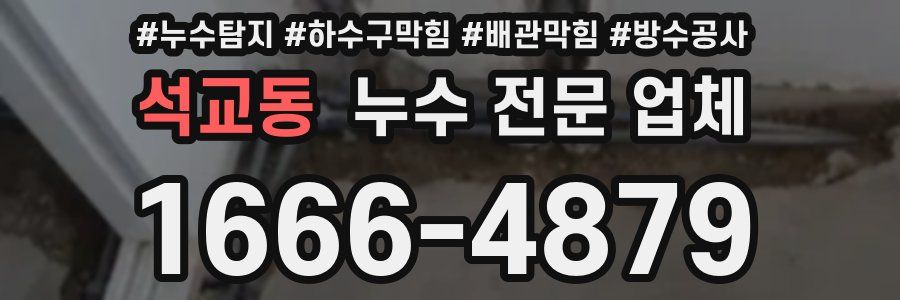 석교동 누수 전문 업체