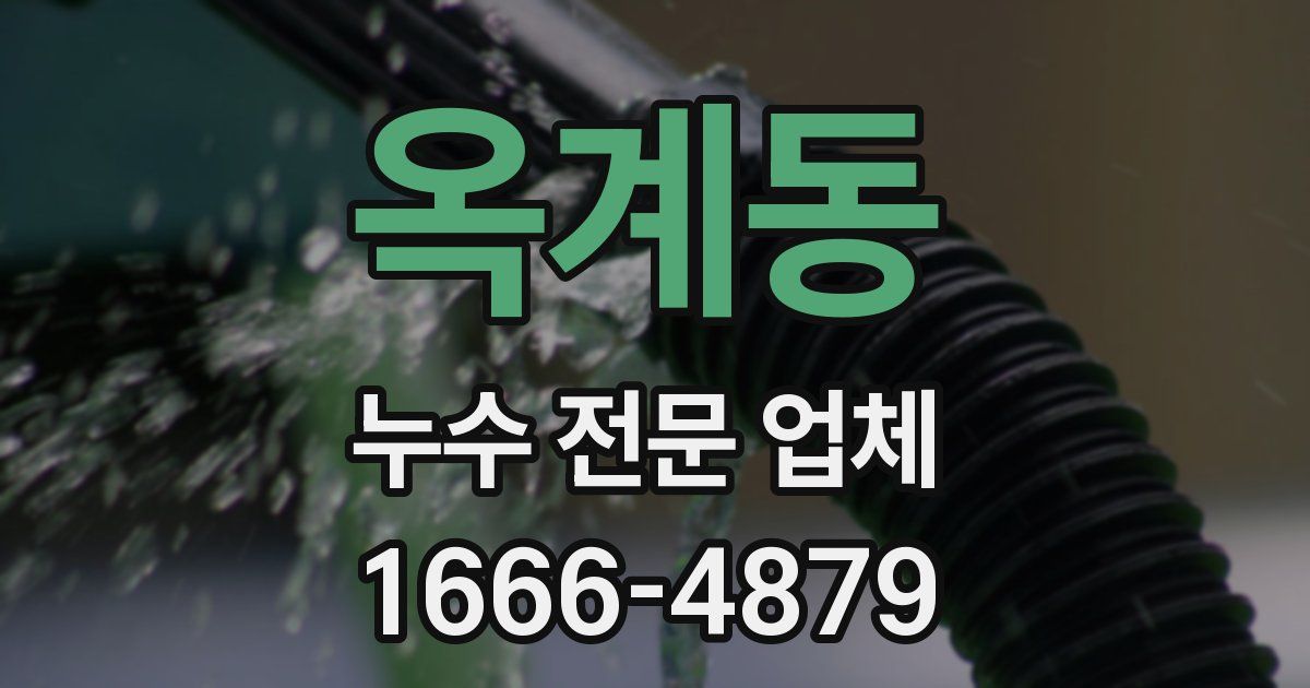 옥계동 누수 전문 업체