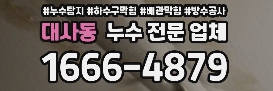 대사동 누수 전문 업체