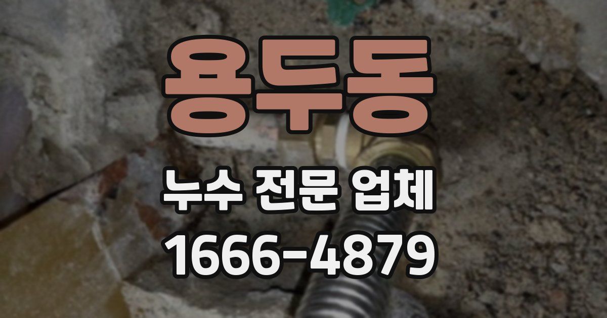 용두동 누수 전문 업체
