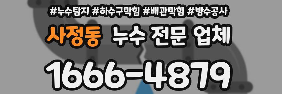 사정동 누수 전문 업체
