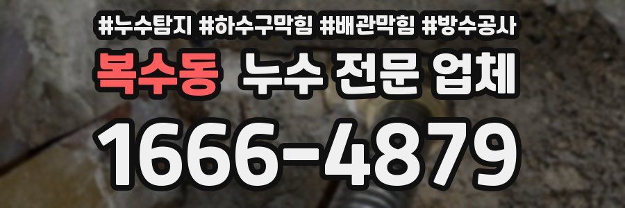 복수동 누수 전문 업체