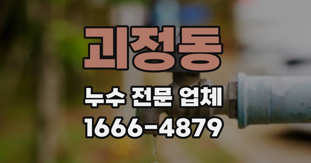 괴정동 누수 전문 업체