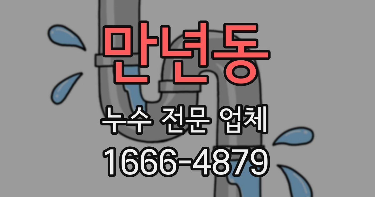 만년동 누수 전문 업체