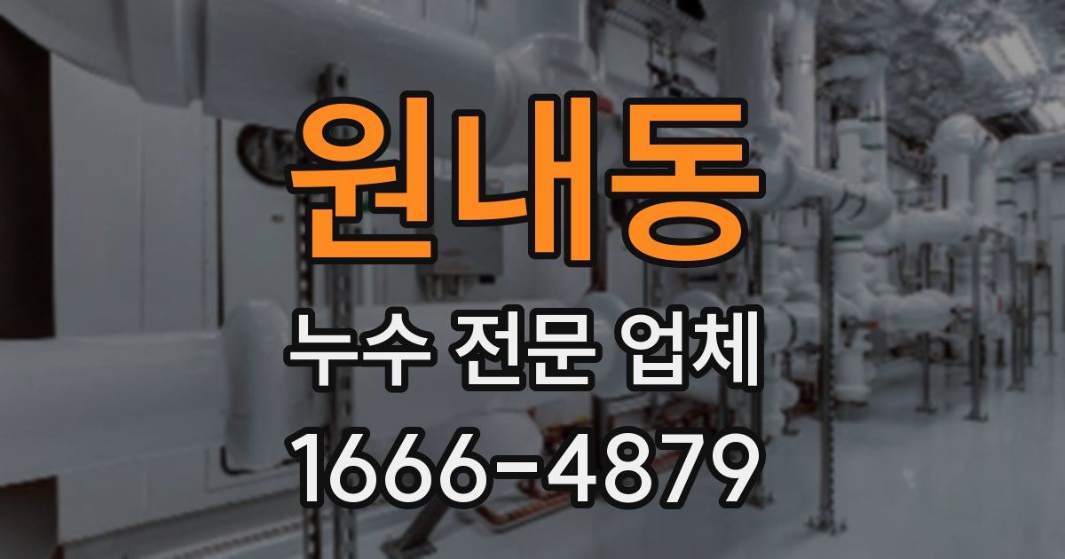 원내동 누수 전문 업체