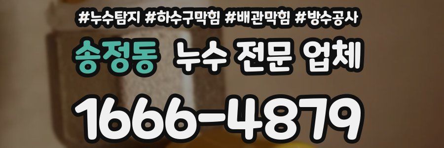 송정동 누수 전문 업체