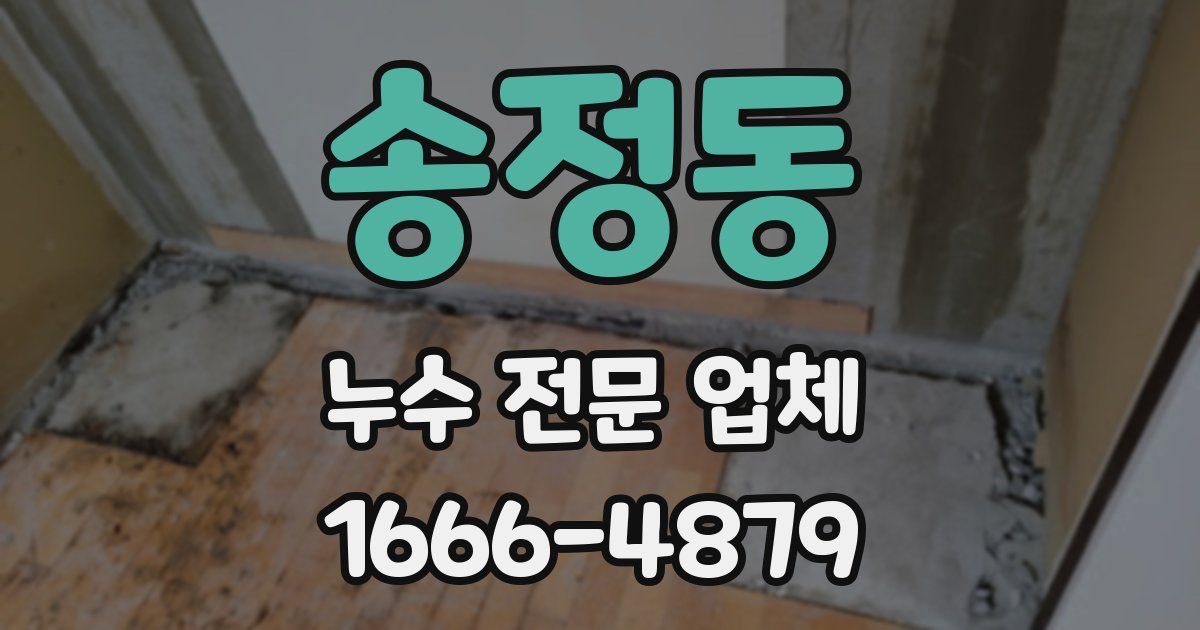 송정동 누수 전문 업체