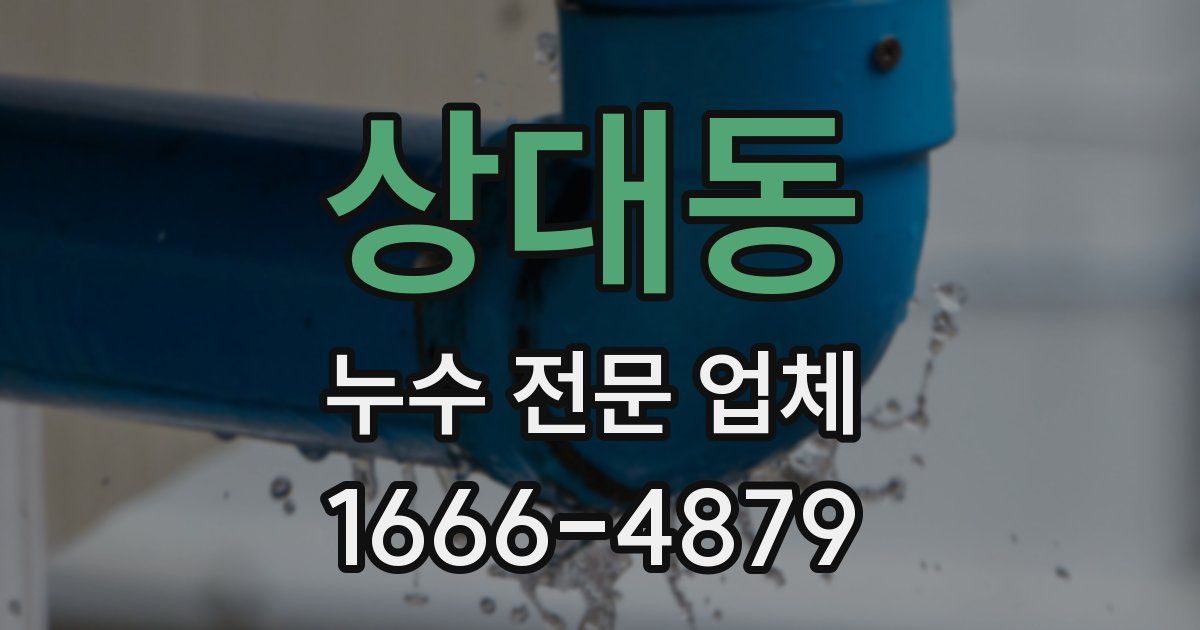 상대동 누수 전문 업체