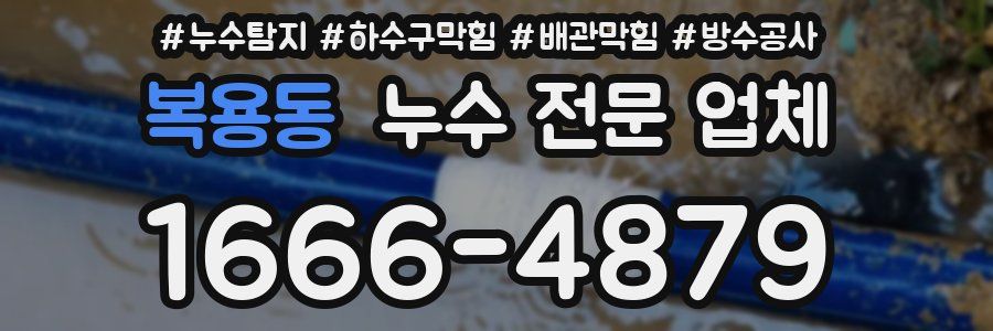 복용동 누수 전문 업체