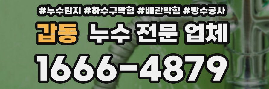 갑동 누수 전문 업체
