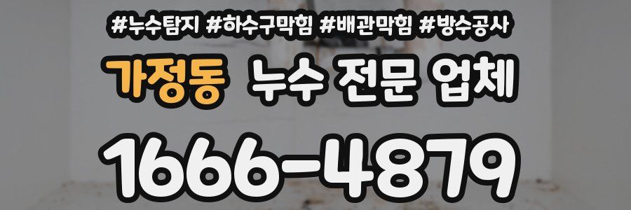 가정동 누수 전문 업체