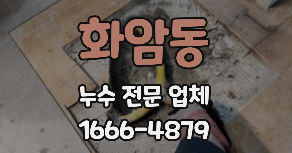 화암동 누수 전문 업체