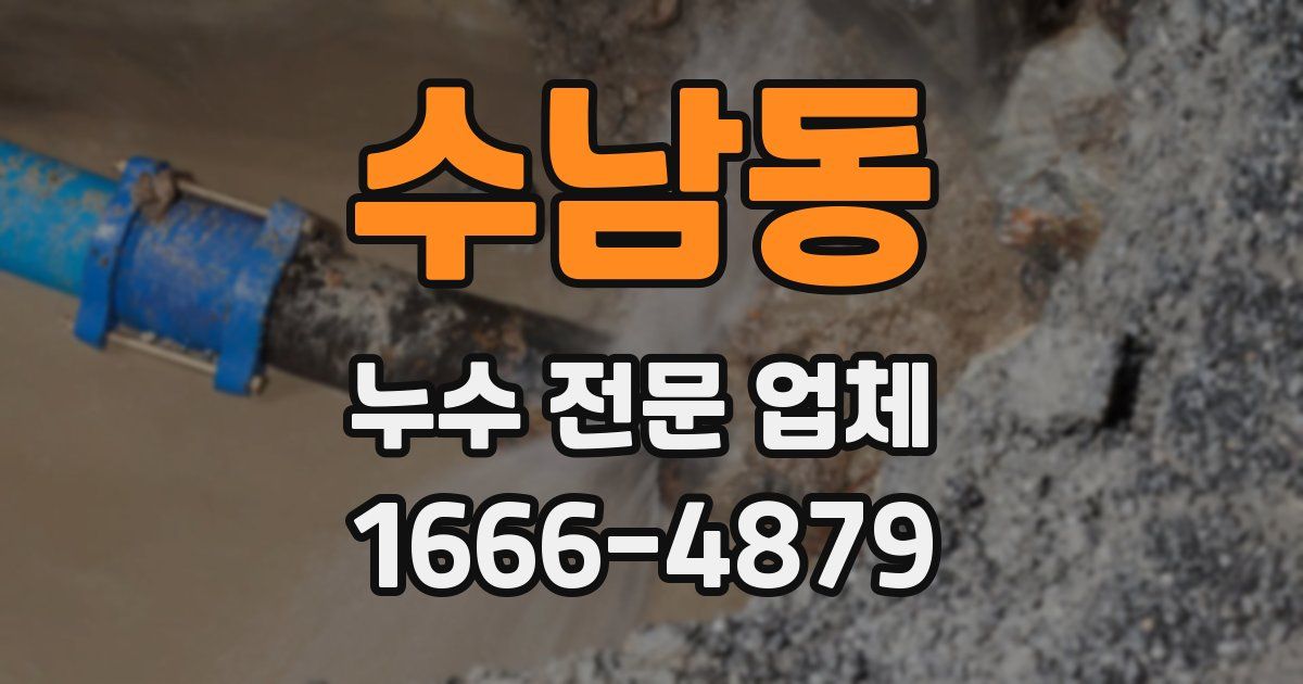 수남동 누수 전문 업체