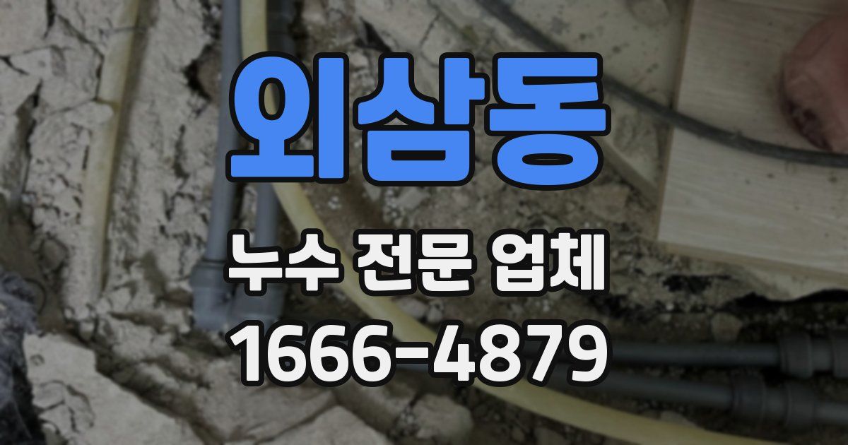 외삼동 누수 전문 업체
